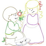 Boys and Girls Colorful Outlines
