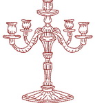 Redwork Candelabra
