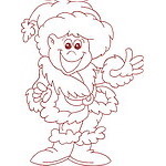 Redwork Santa Helper 05